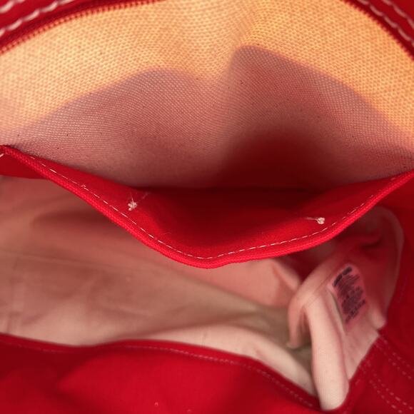 Lands End Christmas embroidered 2 Turtle Doves LARGE Canvas Tote Bag Zip Closei’ - Picture 7 of 15